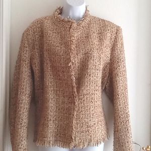 Nygaard Collection | Beige Tan Tweed Fringe Jacket